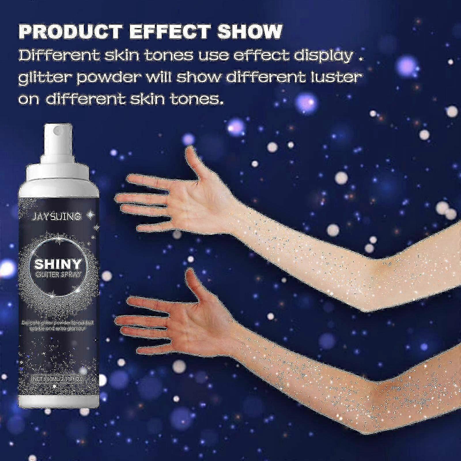 Jaysuing 亮白闪光喷雾锁骨头发万圣节派对夜总会衣服成膜高光喷粉 BF -8165662479839