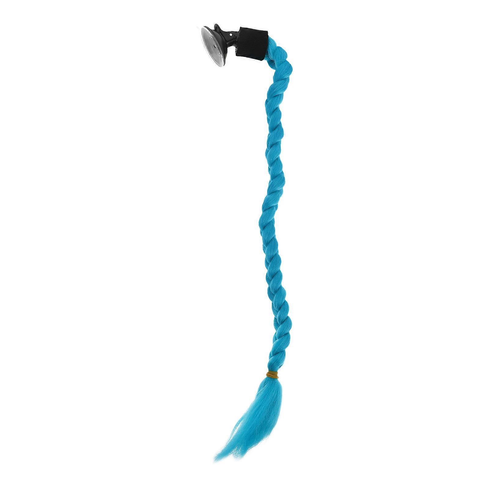 Motorcycle Ponytail Wig for Decor with Suction Cup Pigtail