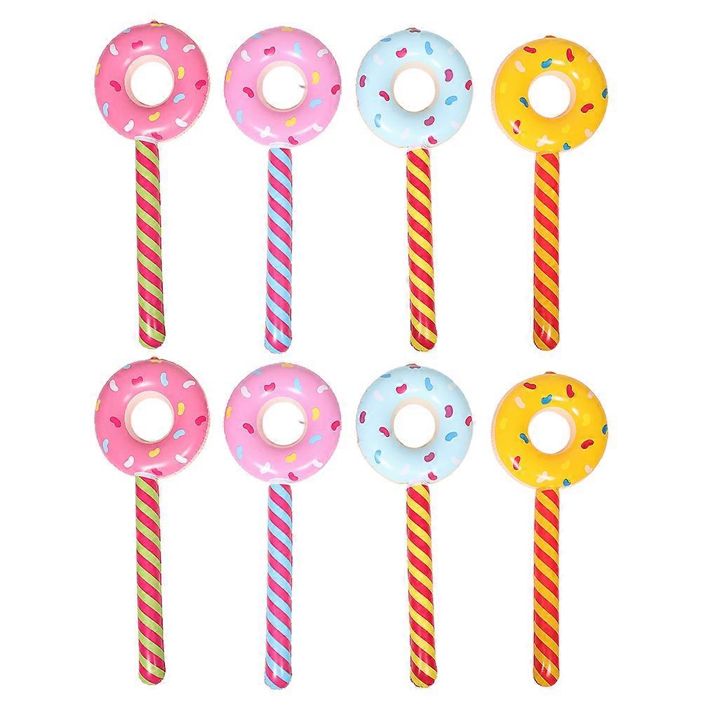 PVC Inflatable Donut Stick Candy Themed Party Props 8Pcs