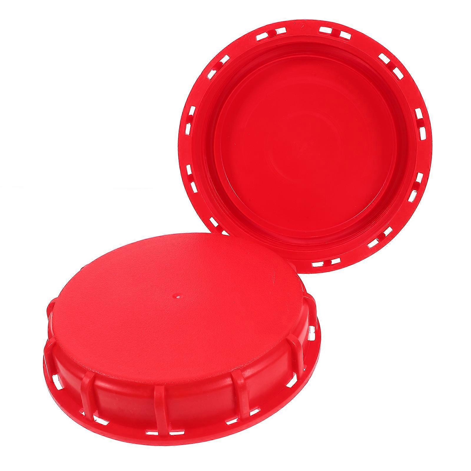 IBC Tote Lid Sealing Cap for Water Tank Storage Made of Plastic Red Color 2 Pieces
