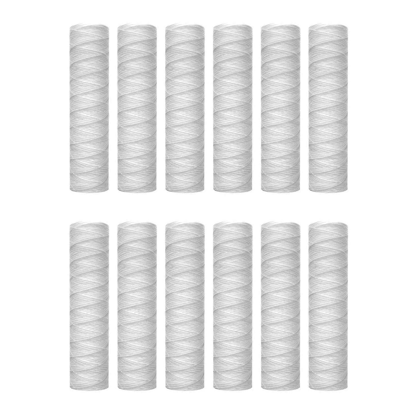 10 Micrometre String Wound Sediment Water Filter Cartridge,12 Pack,Whole House Sediment Filtration,Universal