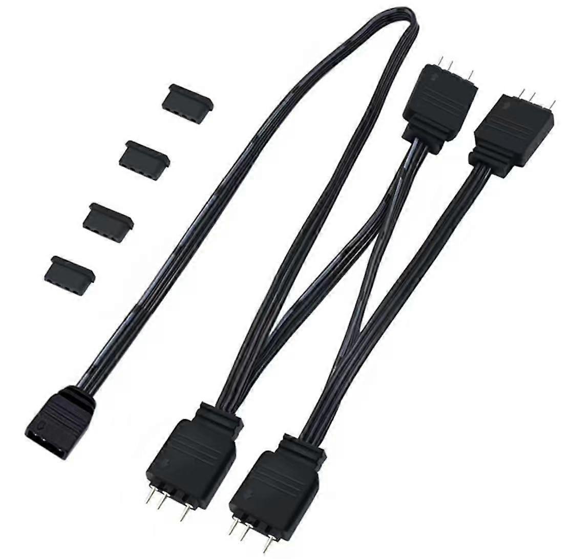 55cm 1to4 ARGB Splitter Cable 3Pin Extension for PC Fans and Light Strips Compatible with ASUS MSI Gigabyte
