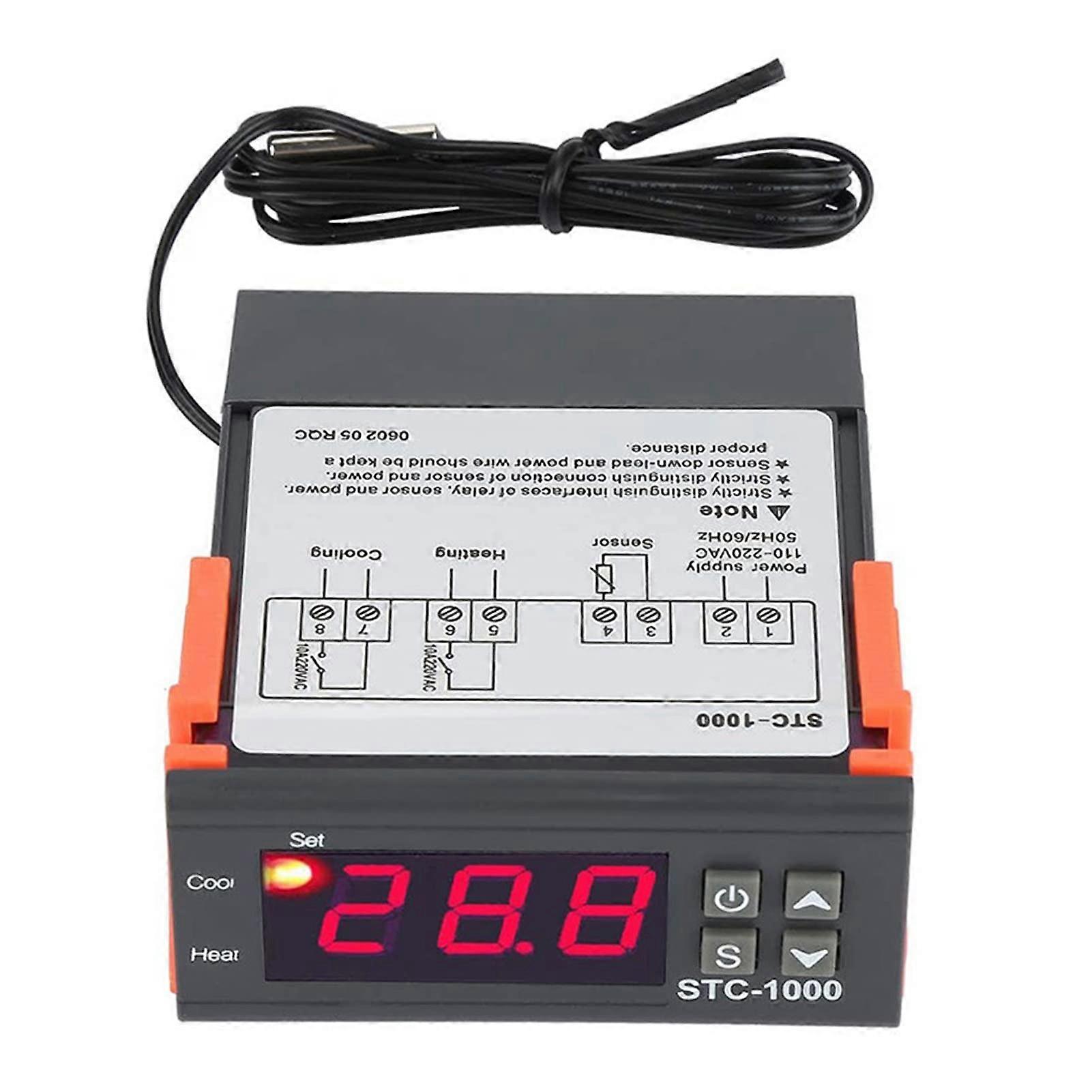 Digital Temperature Controller LCD Thermostat with Dual Control for Incubators and Coolers