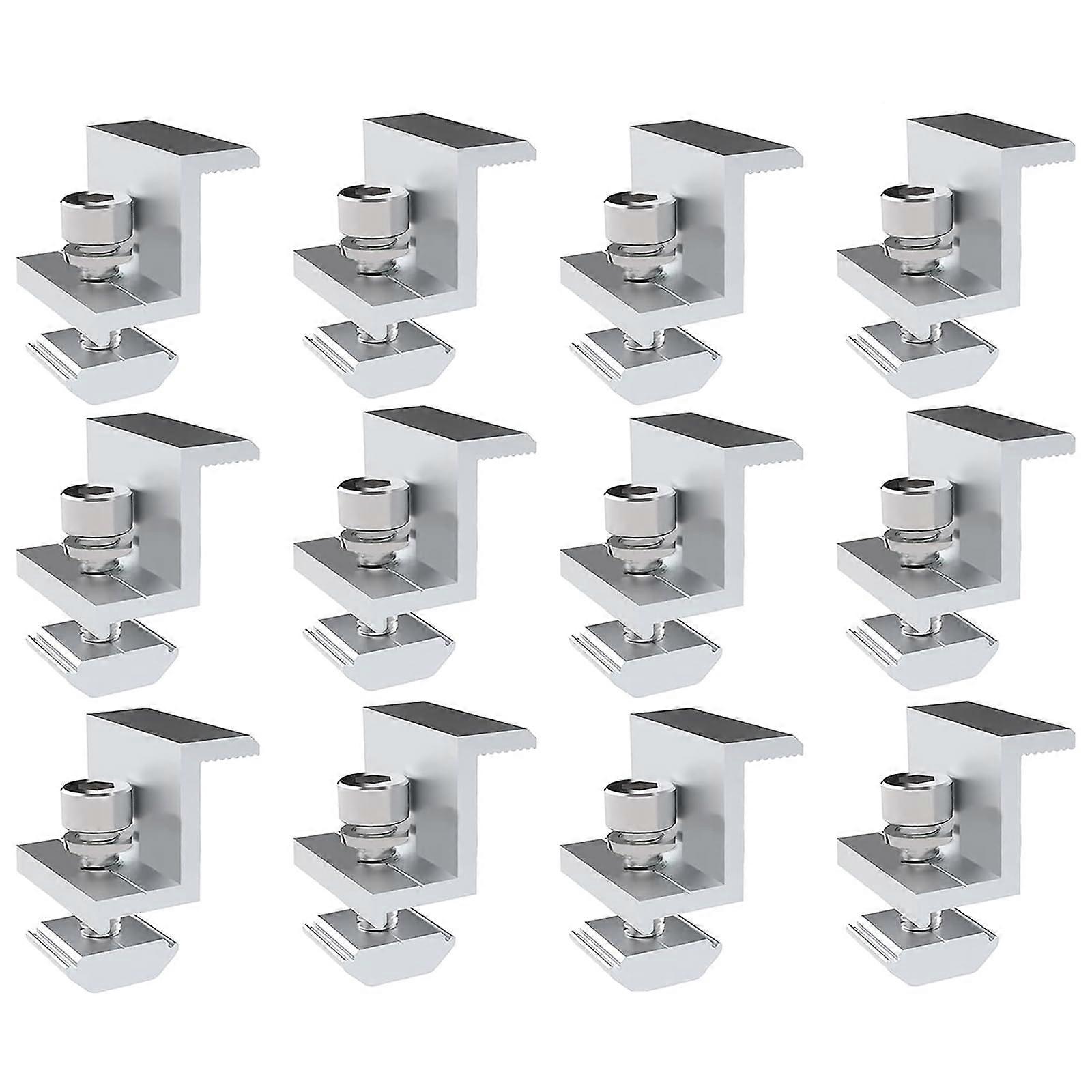 Solar Panel End Clamps Set with Adjustment Function, Universal Roof Bracket for PV Modules 30 mm, Trapezoidal Fixing