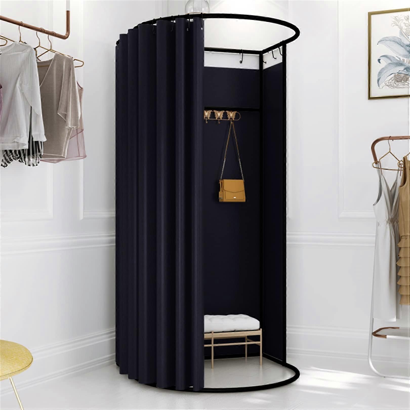 Changing Room Tent with Privacy Shading Curtain, HeavyDuty Steel Frame, Black 200x85x80cm
