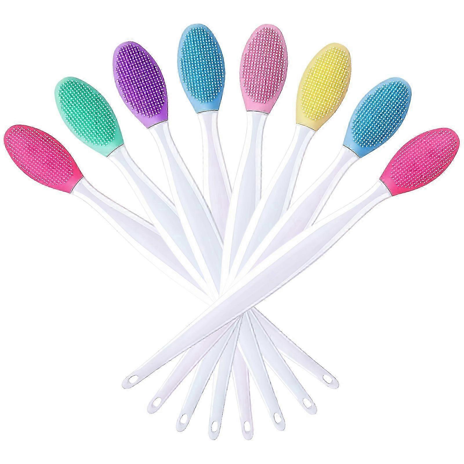 8pcs Double-Sided Silicone Face Brush for Deep Cleansing & Blackhead Removal