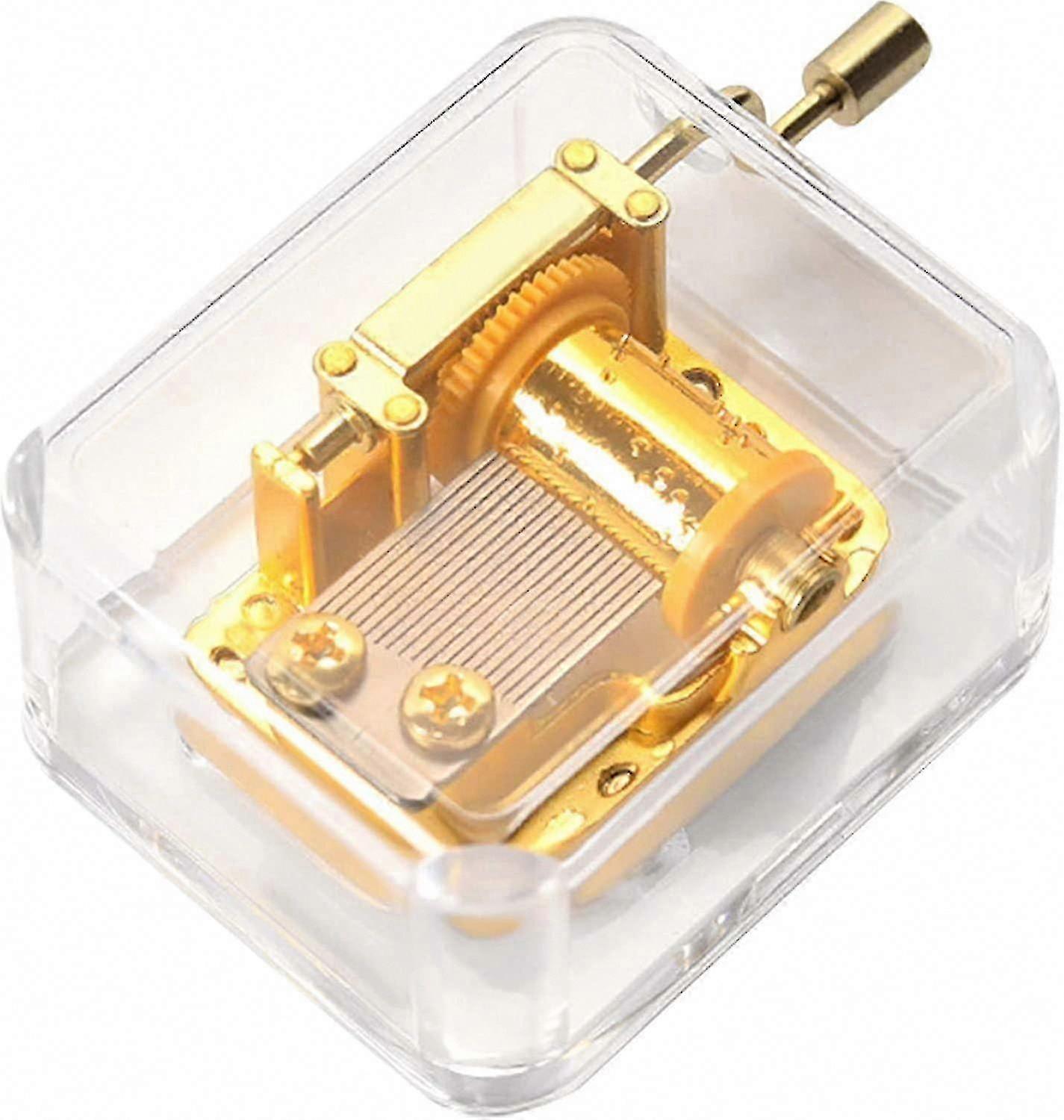 2023 Transparent Acrylic Hand Crank Music Box With Unique Mechanism For Home Decor