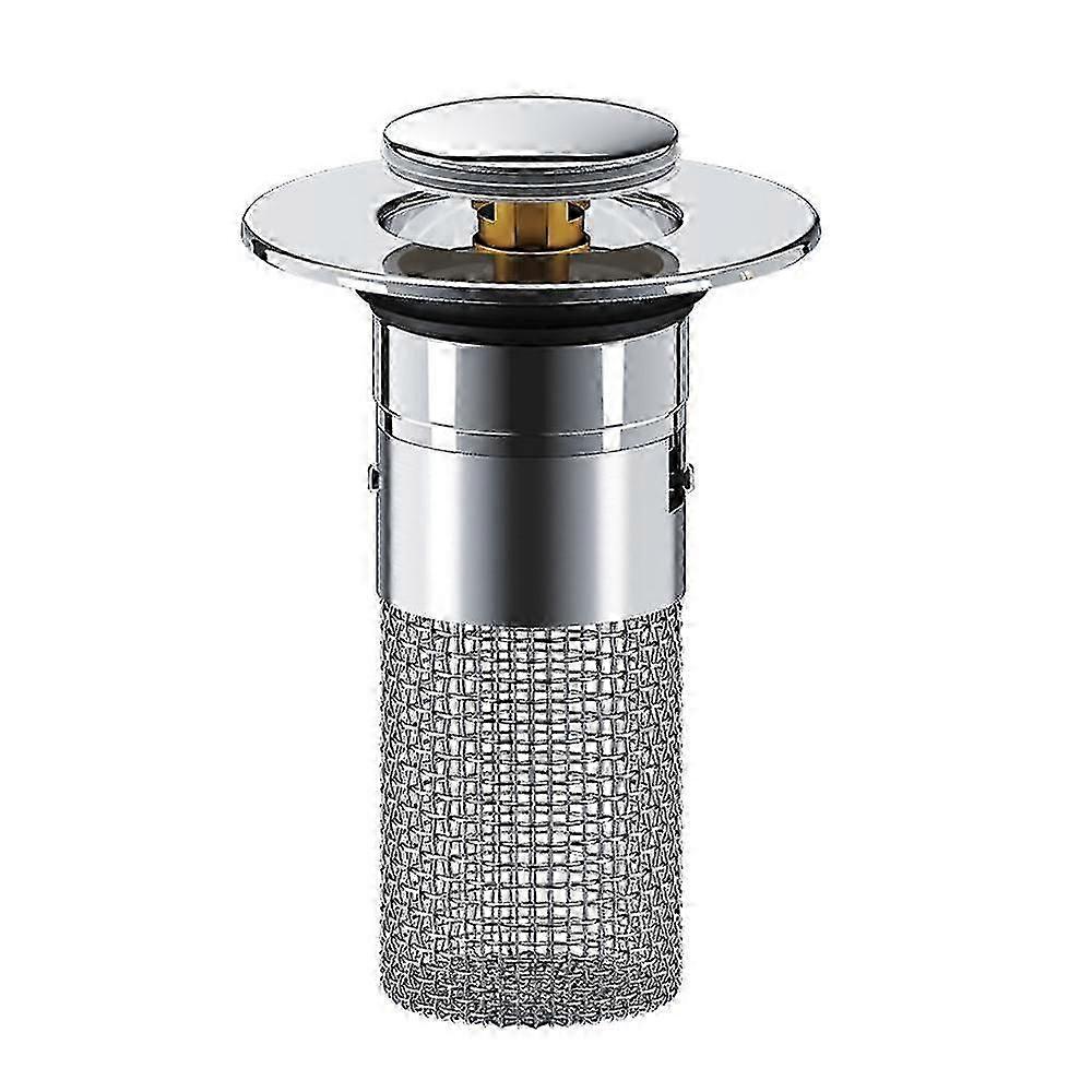 Waschbeckenstopfen-Haarfänger, Pop-Up-Waschbecken-Ablauffilter mit abnehmbarem Edelstahl-Filterkorb-Haarfänger für Waschbecken-Abflusssieb ersetzen