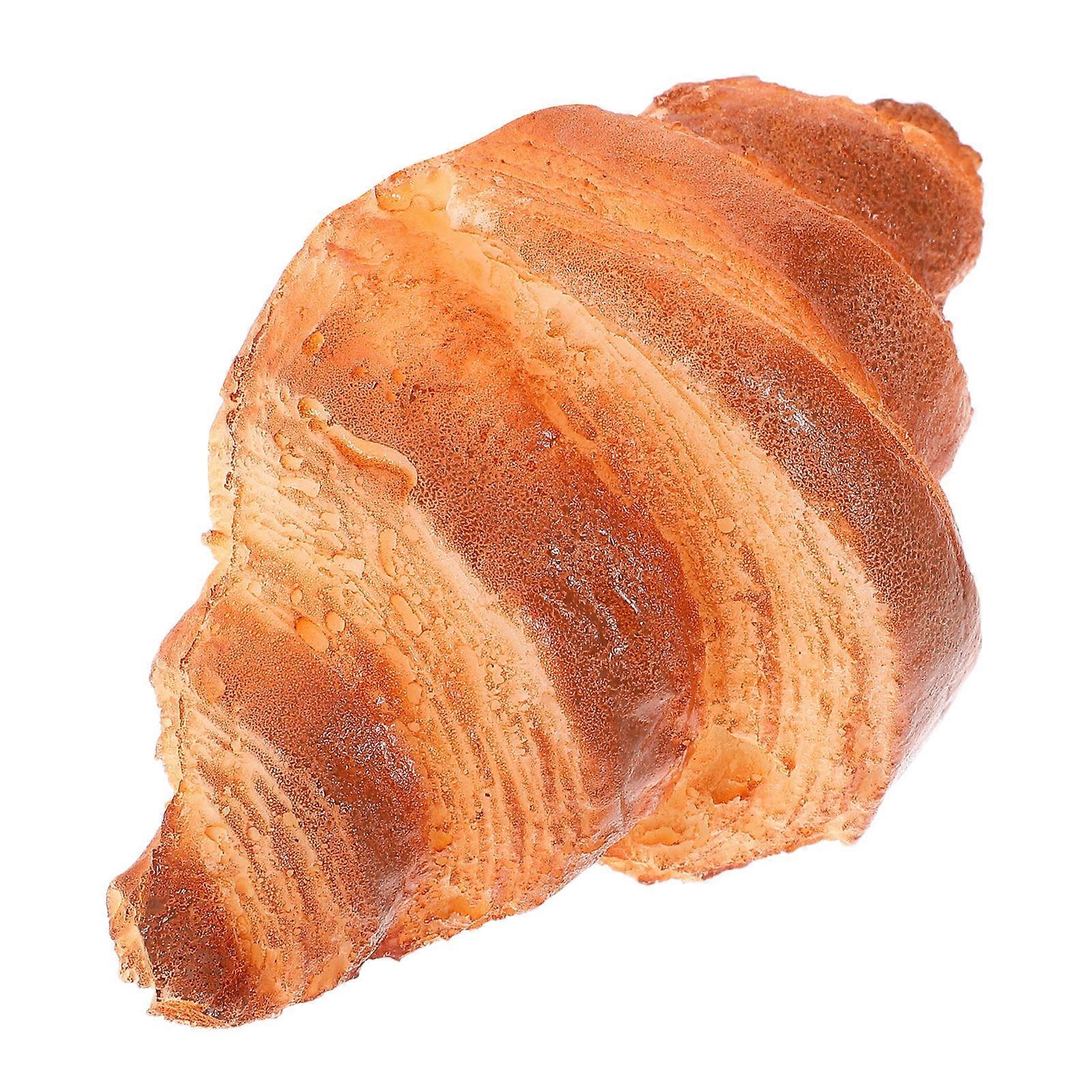 Brown Artificial Croissant Model for Display Realistic Fake Bread 1 Piece