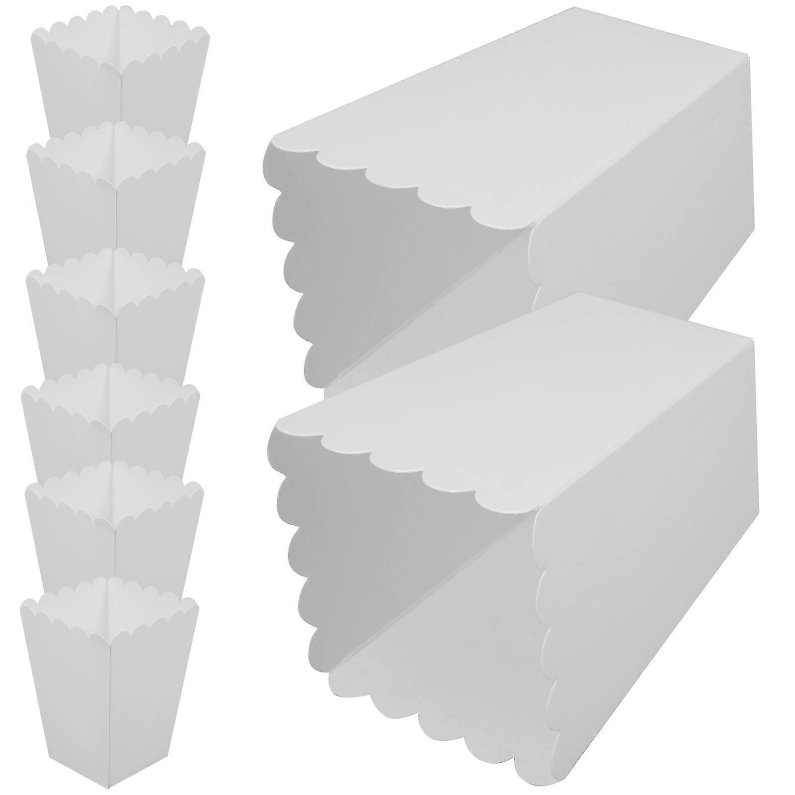 Popcorn Boxes Cardboard White for Theater Snack Use 40Pcs Disposable Pack