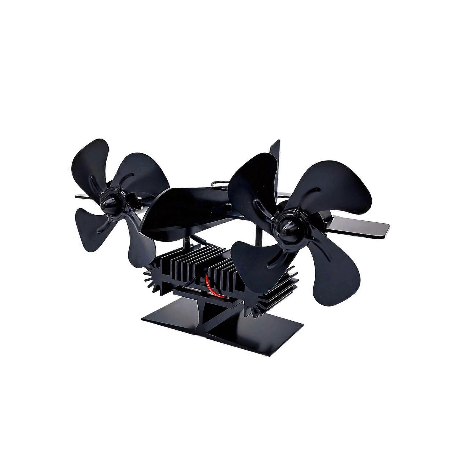 Advanced Mild Warmth Propelled Fan For Efficient Air Distribution Double Head Stove Use Resource Conservation Multicolor