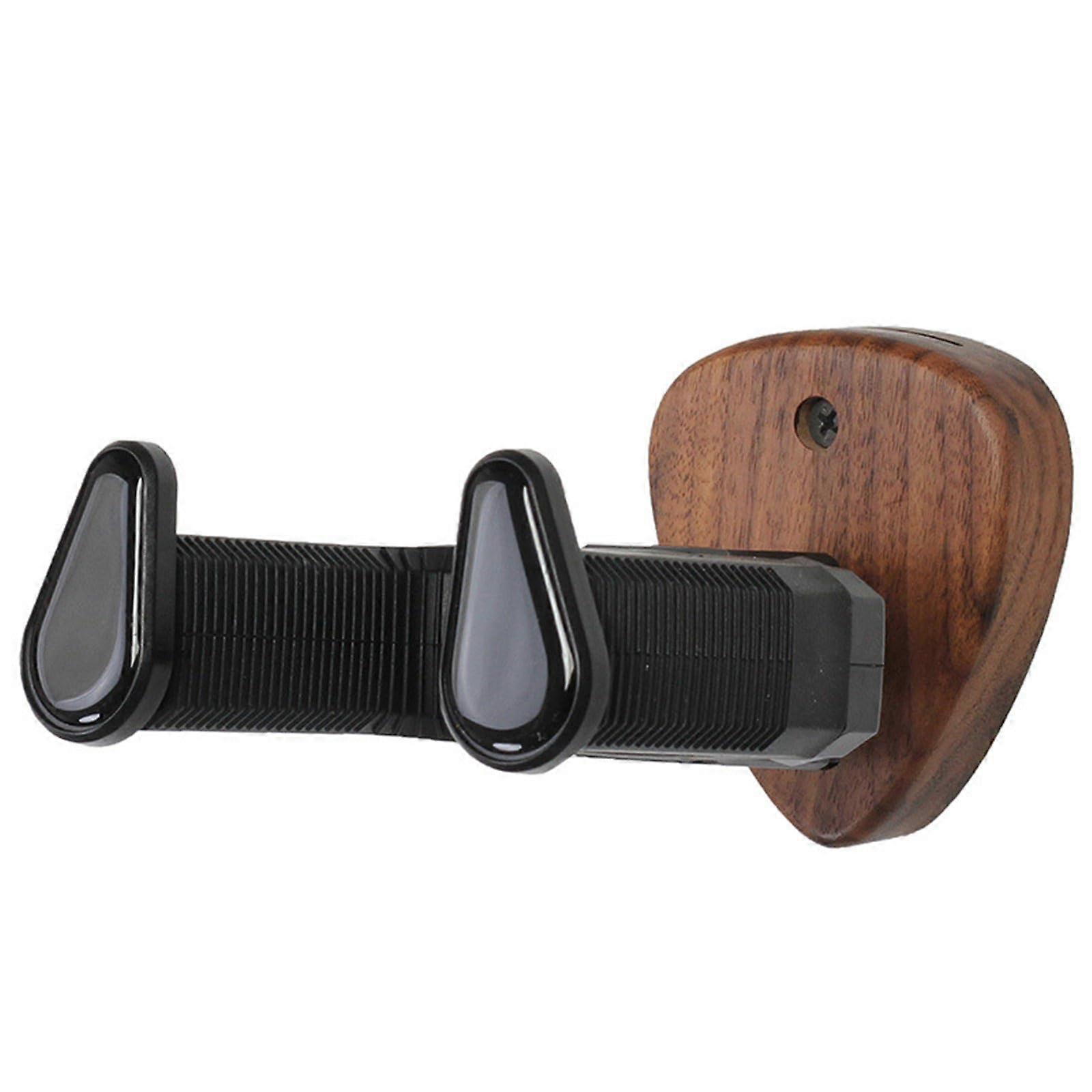 Guitar Wall Mount Wooden Holder with Rotatable NonSlip Hook for Multiple Instruments