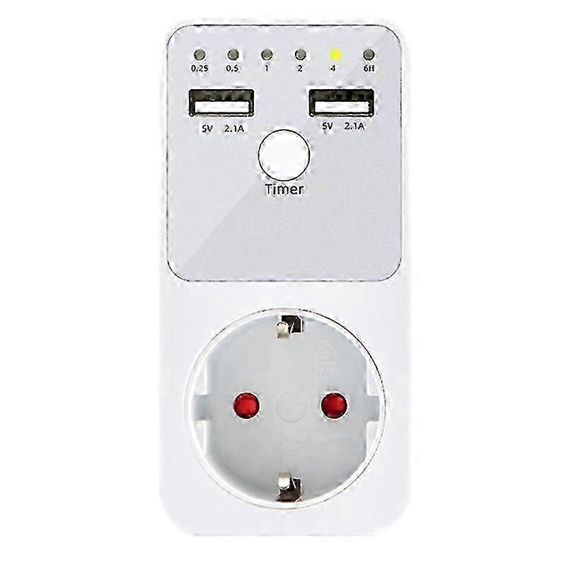 25-26 Intelligent Programmable Countdown Timer Socket Electrical 6HR Socket for USB Interface Switch EU Pl