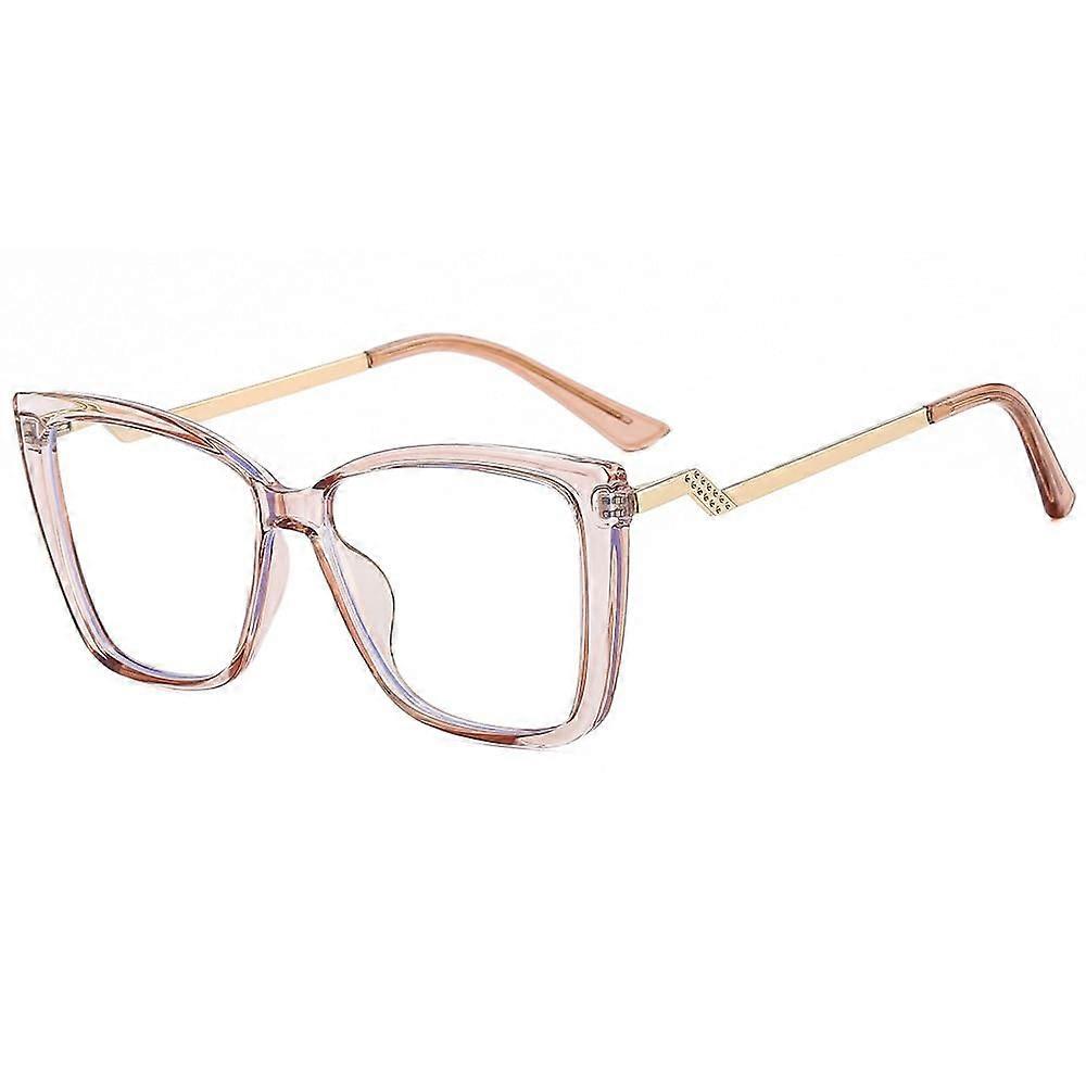 Cat Eye Blue Light Blocking Reading Glasses +2.00 Magnification UV400 Scratch Resistant Tea