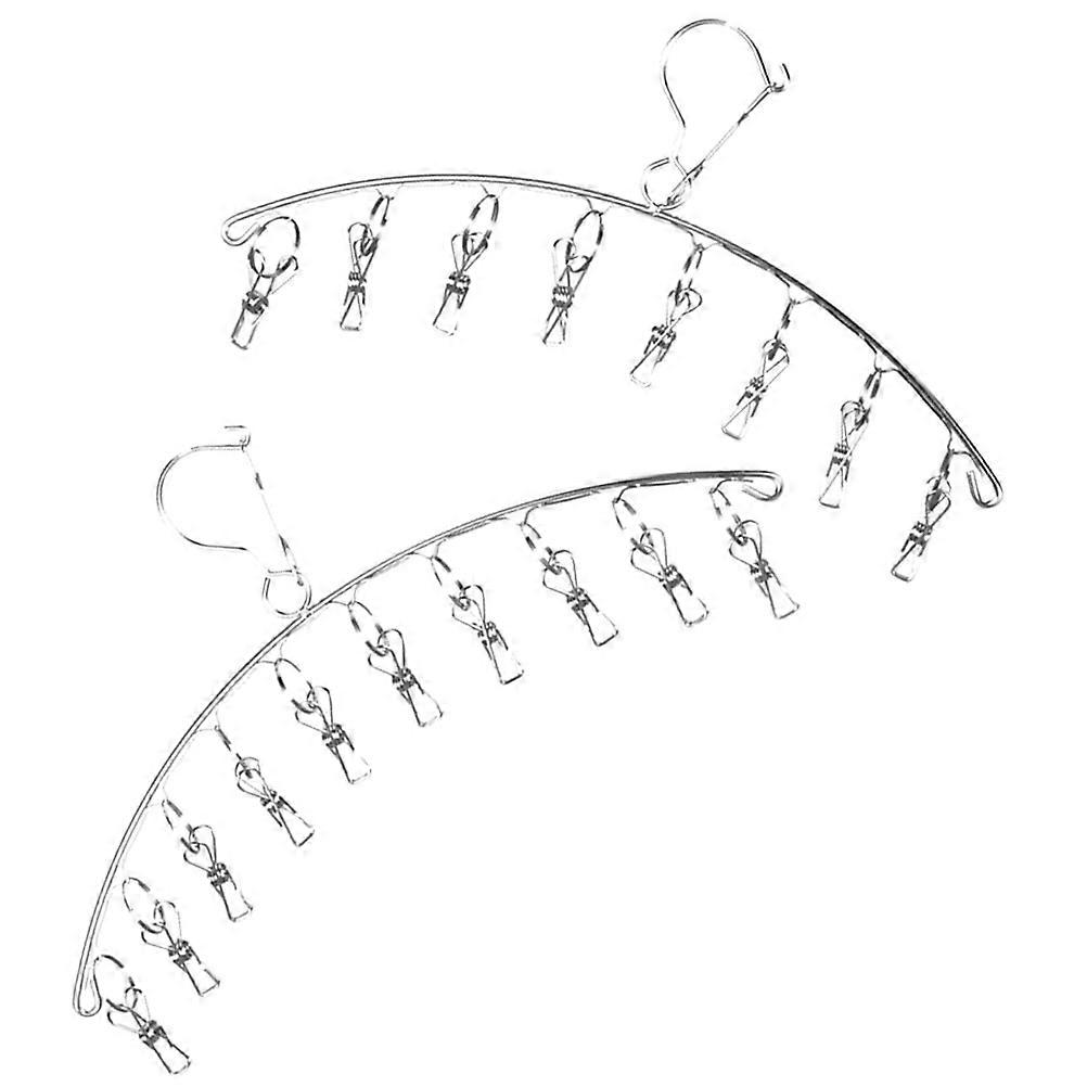 Silver Sock Dryer Hanger for Home Use Laundry Drying Rack 2Pcs Set