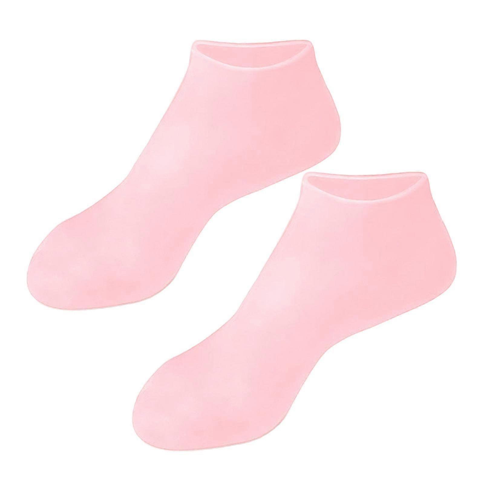 Silicone Gel Moisturizing Socks with Deep Hydration and AntiCrack Protection, Pink XL