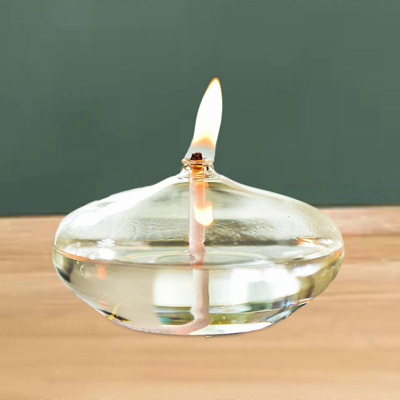 Refillable Glass Oil Lamp, Durable