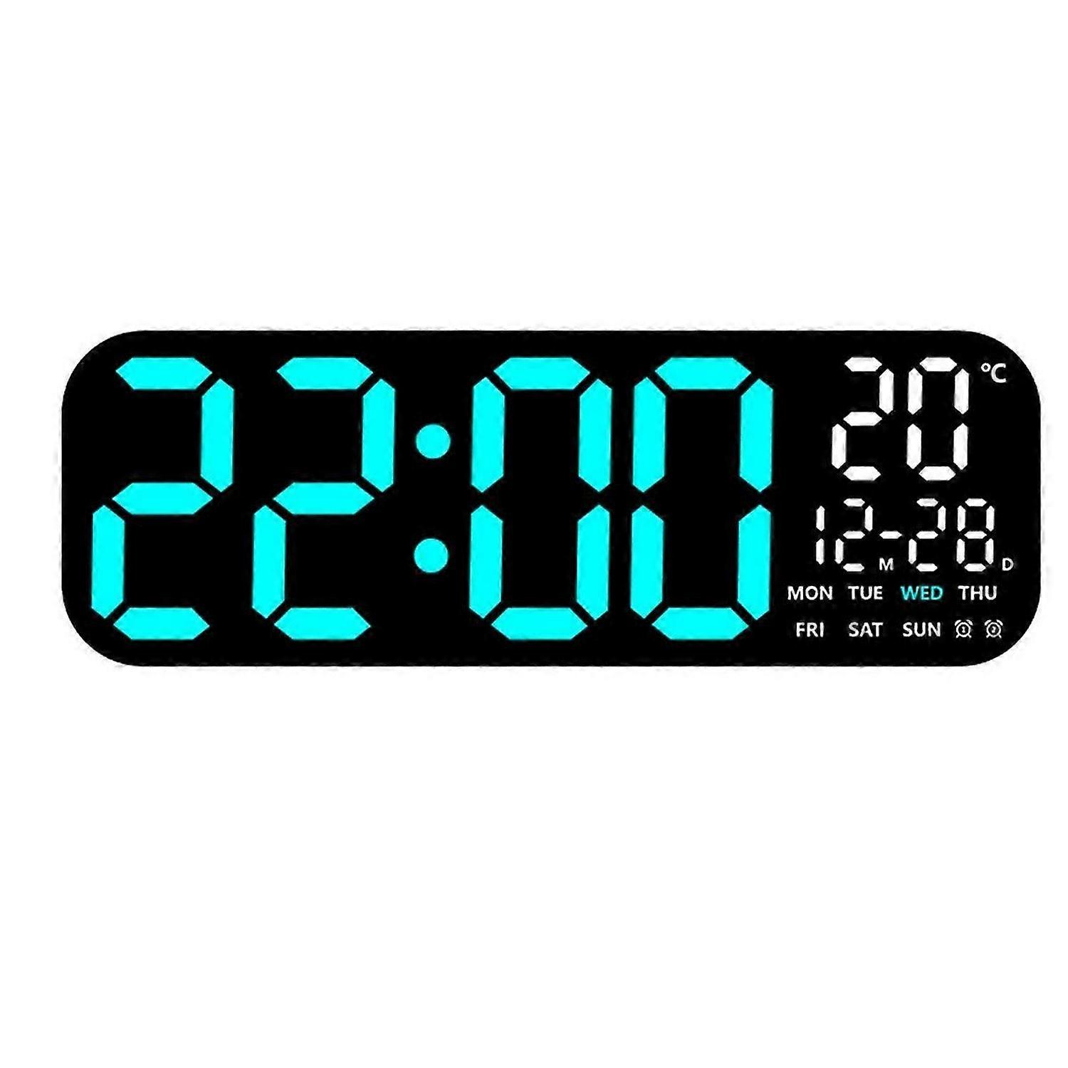 Large Digital Clock LED Clocks Temp Date Week Display 10 Brightness Adjustable Electronic Clock with Remote Control