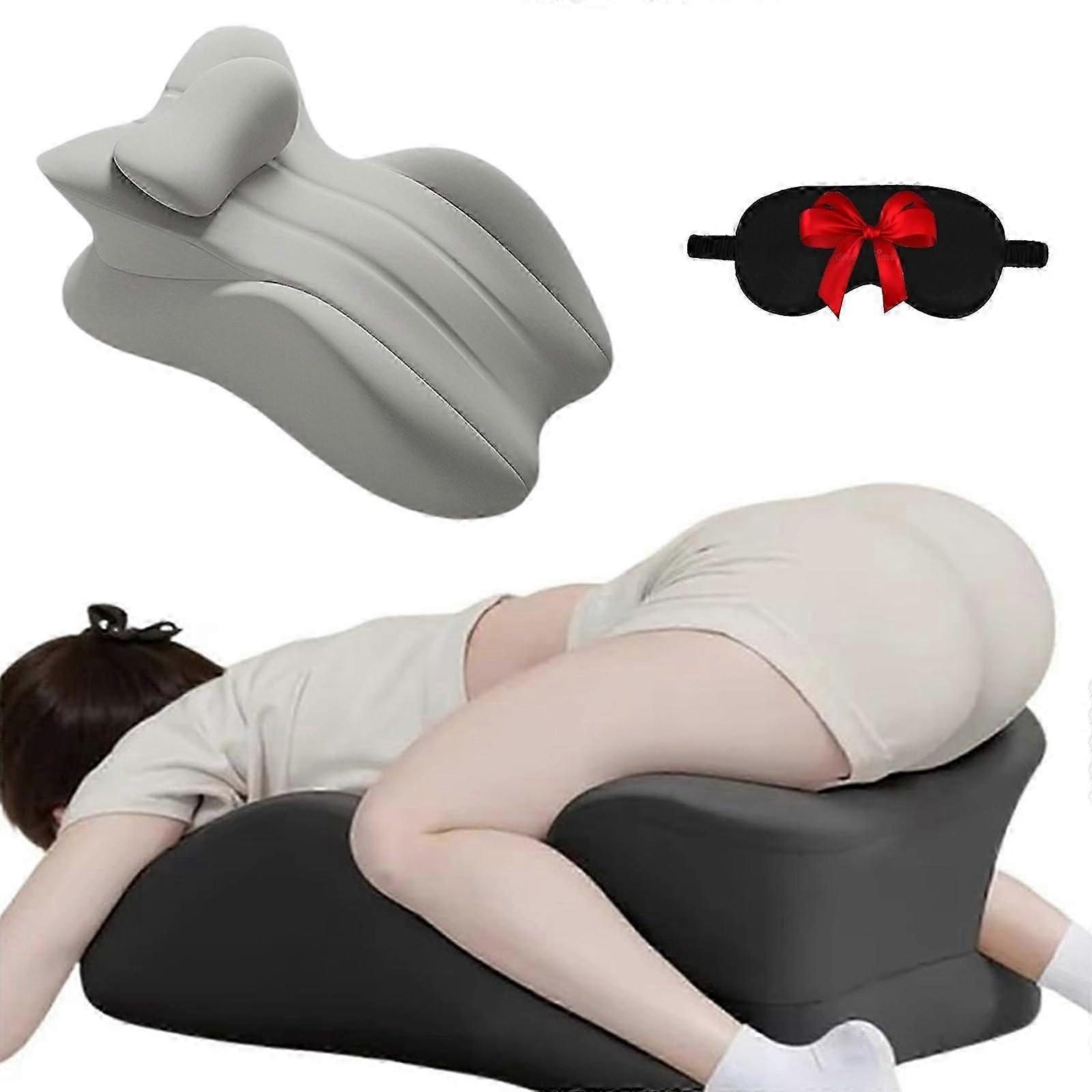 Oreiller pour couples, coussin triangulaire en mousse à mémoire de forme 27 positions pour le soutien de la nuque et du dos, avec housse amovible, gris