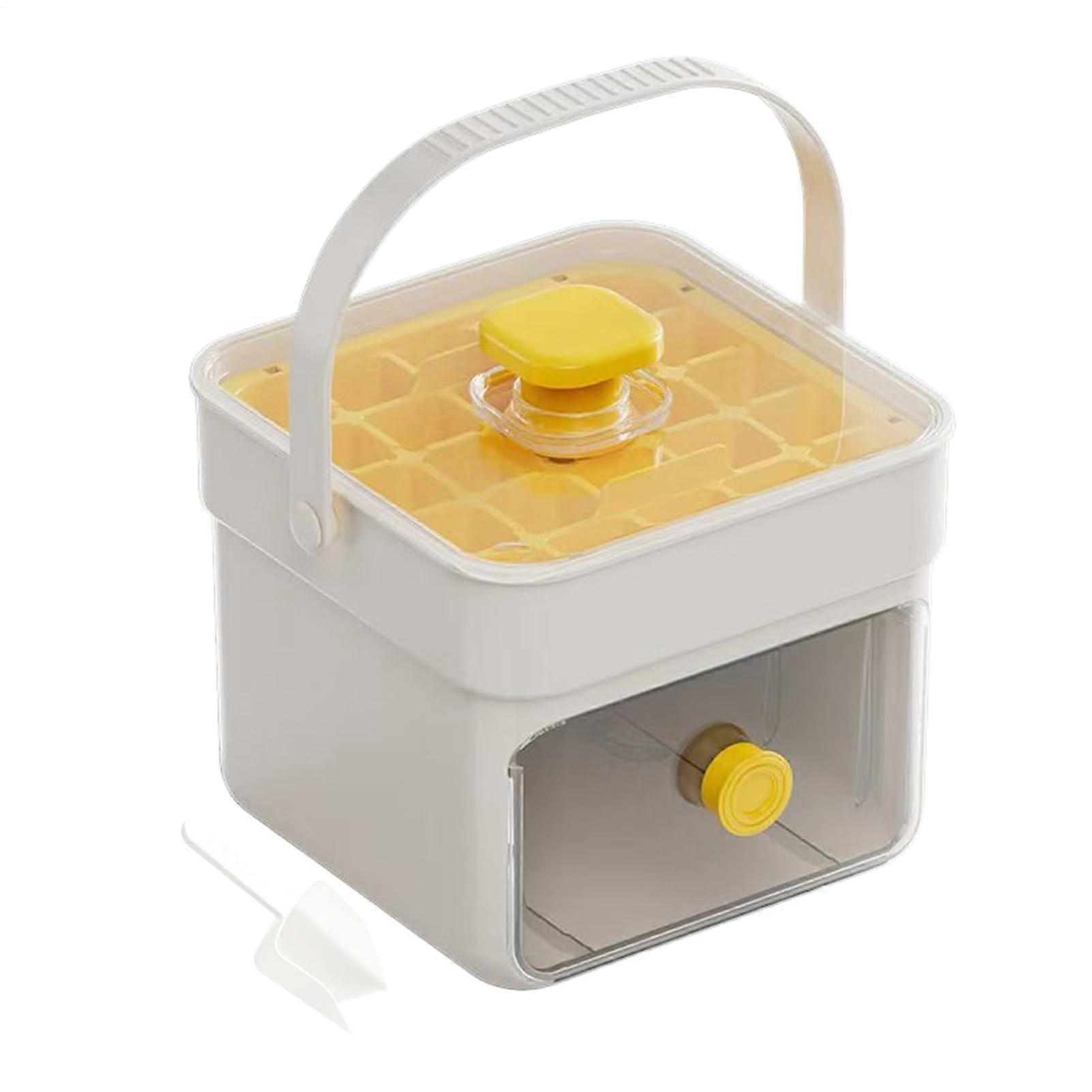 Ice Cube Maker with Handle and OdorProof Lid, Durable Reusable Mold for Easy Ice Release