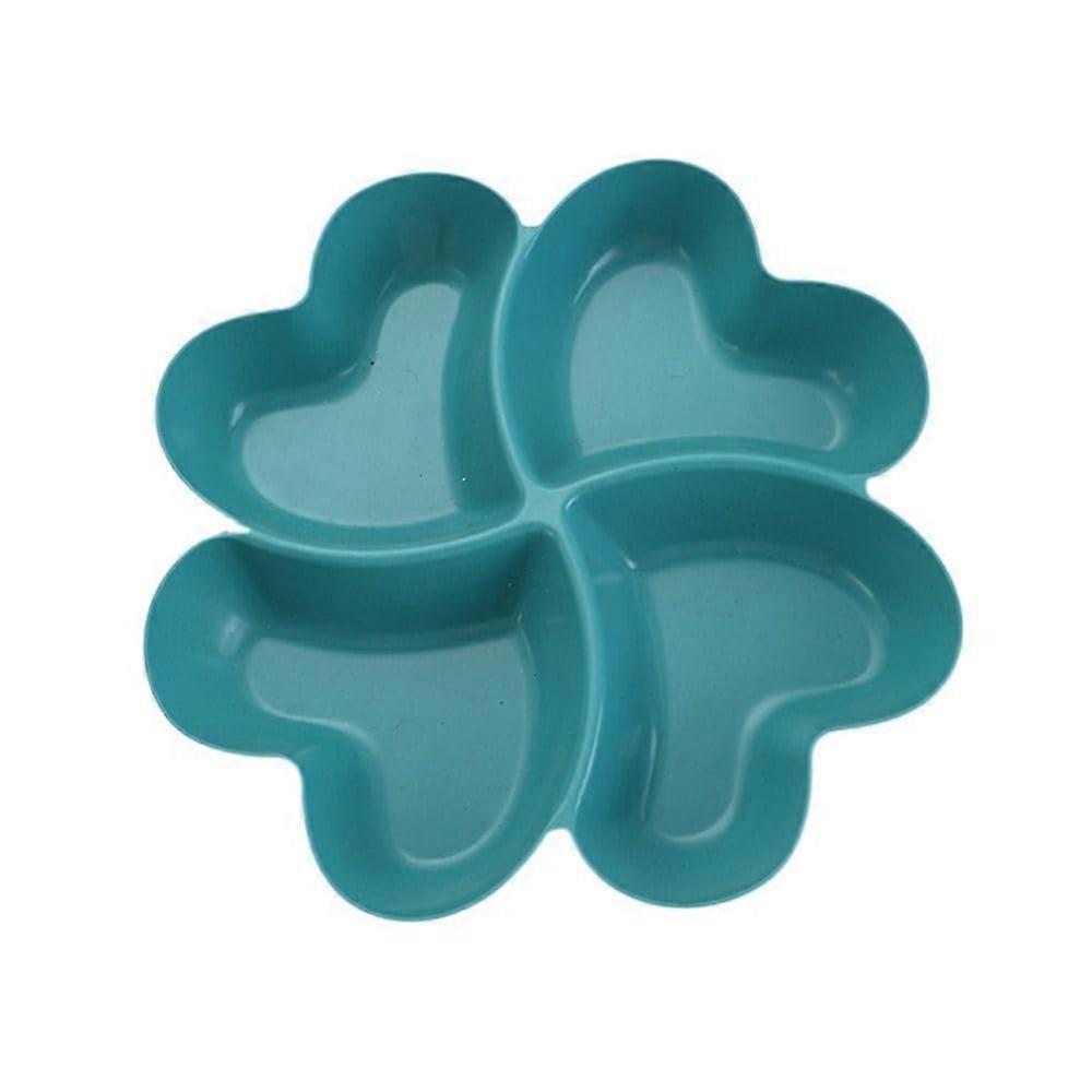 3Pcs Four Leaf Clover Heart Plastic Serving Platter with 4 Compartments for Appetizers and Snacks