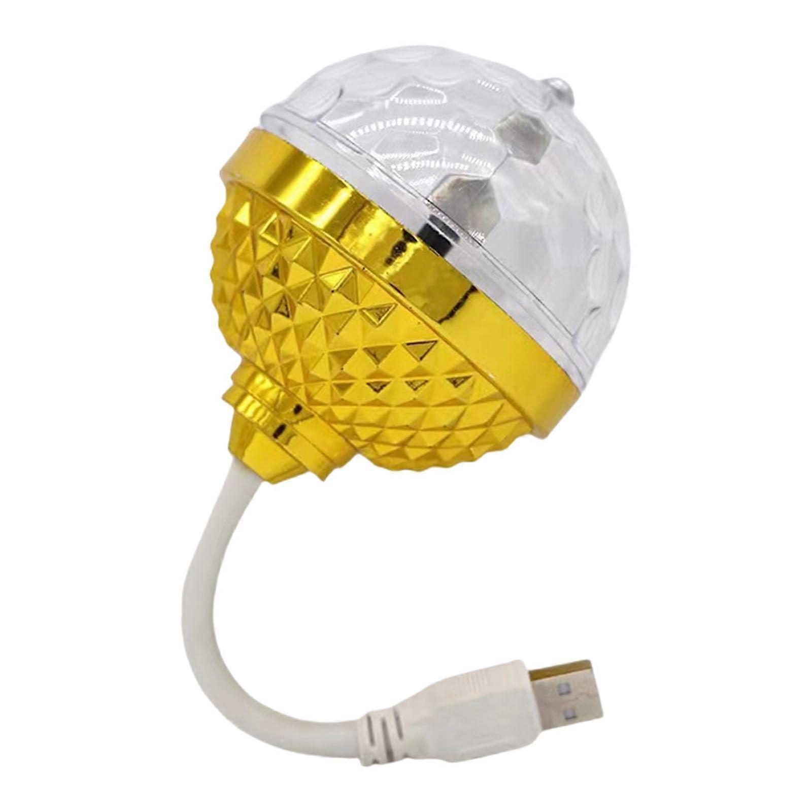 LED Stage Light USB Powered Rotating Disco Ball with Multi Mode Effects for Home and Event Parties
