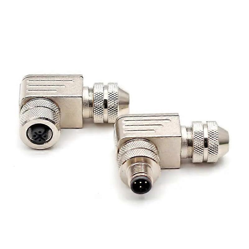 M12 Waterproof Connector 4 Pin Right Angle IP67 PG7 Aviation Plug for 46mm Cables