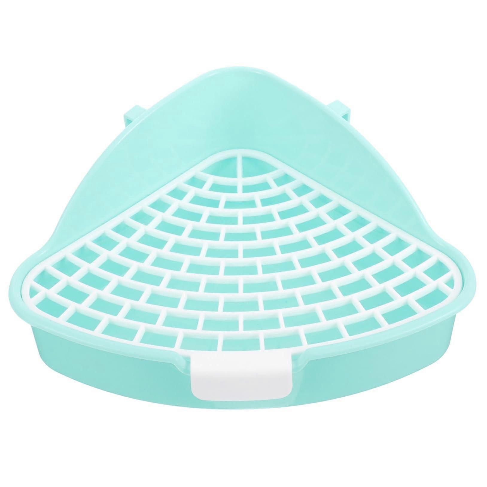 Rabbit Litter Box with Mesh, SplashProof Corner Potty Tray for Small Animal Indoor Training