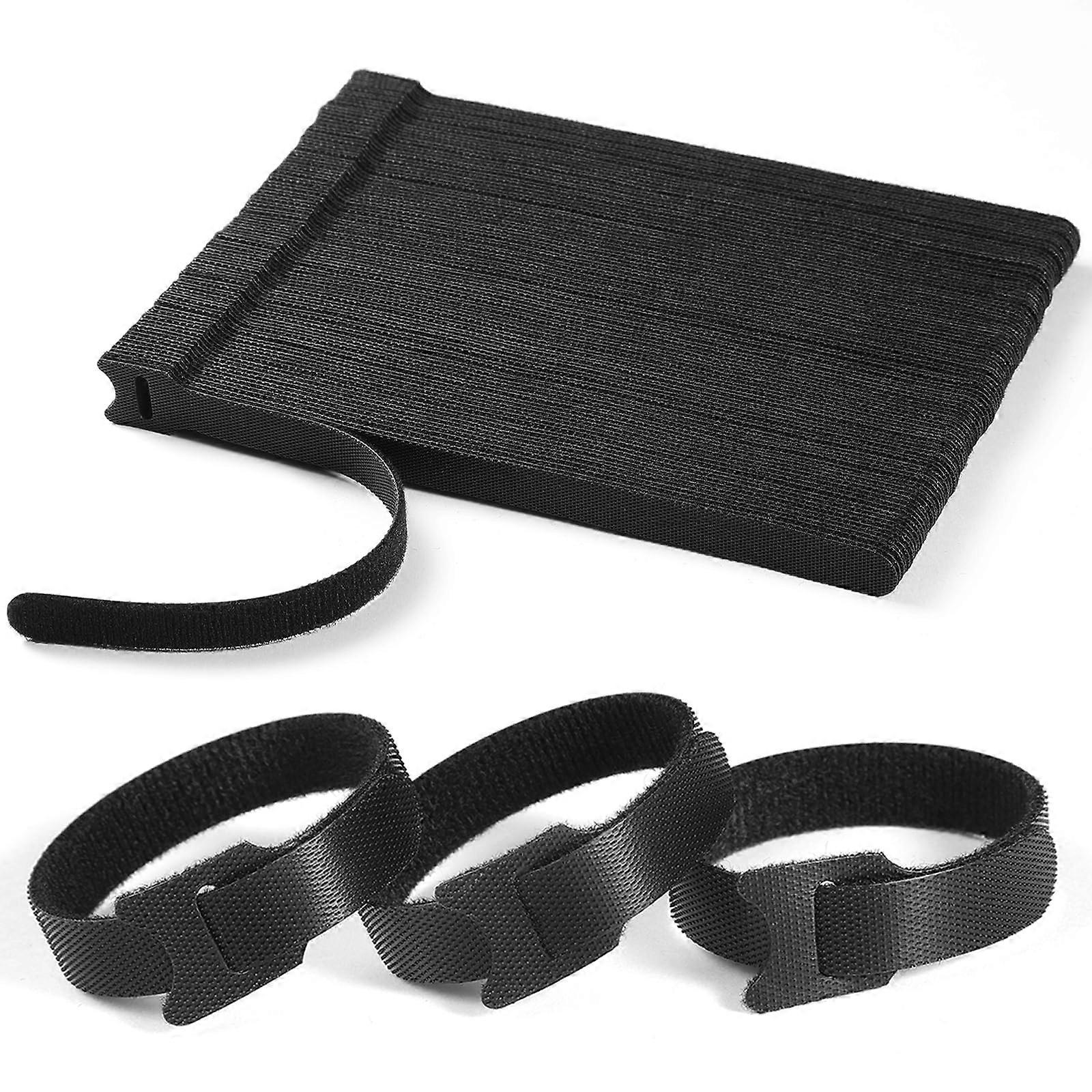 100 Pack 8 Inch Reusable Cable Ties Adjustable Hook and Loop Straps for Wire Management