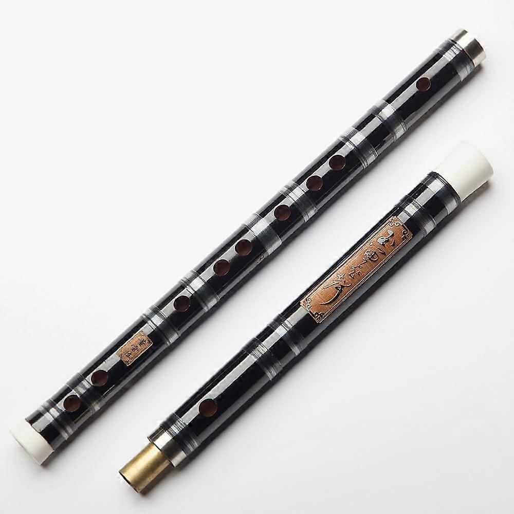 Black Bamboo Flute F Key Two Section Design for Beginners with Warm Melodious Tone