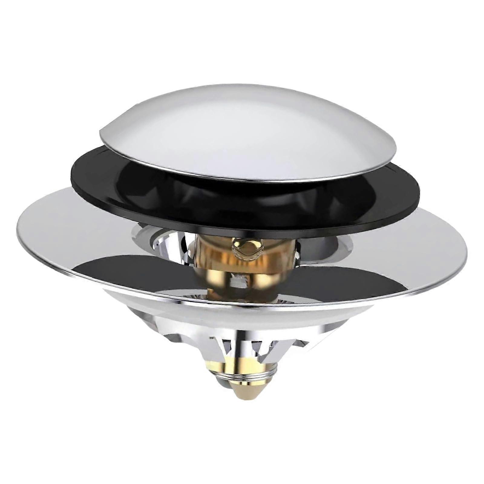 Universal Bathtub Stopper Metal AntiCorrosion Bath Drain Plug Quick Leak Stop Silver