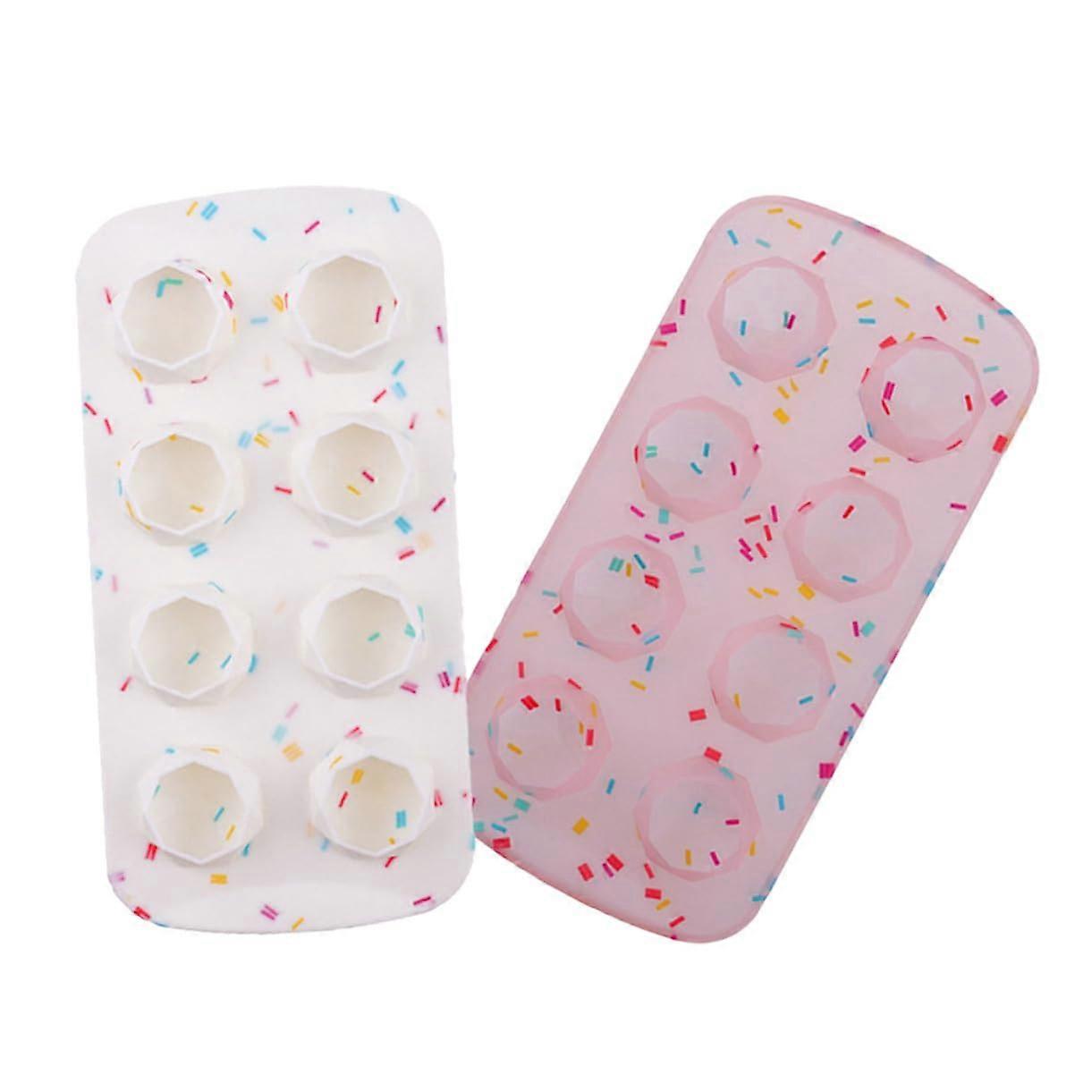 2 Pcs Silicone Sphere Ice Cube Tray with Creative Brick Design for Drinks, Chocolate and Jelly