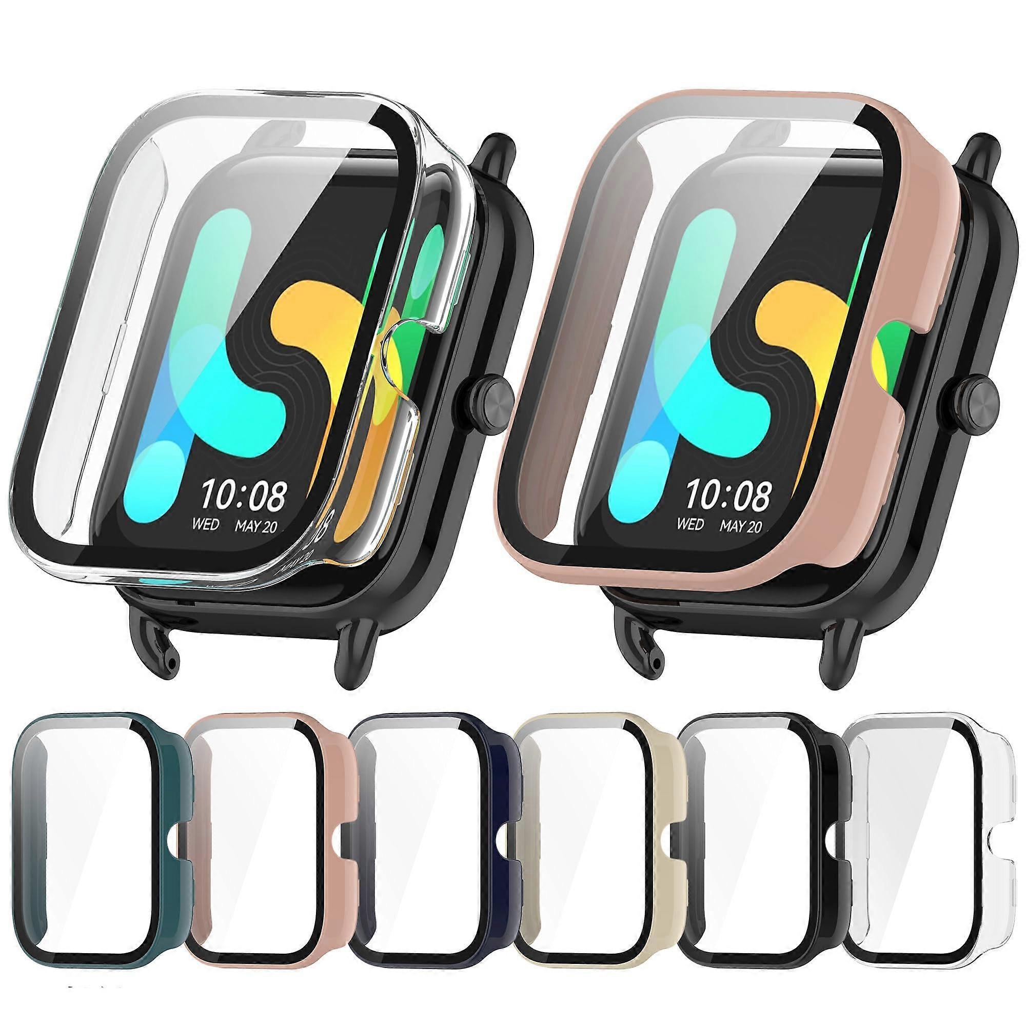 6 Pack Screen Protector Case for HayLou GST Lite LS13 LS09B, 3D Full Coverage Tempered Glass Frame