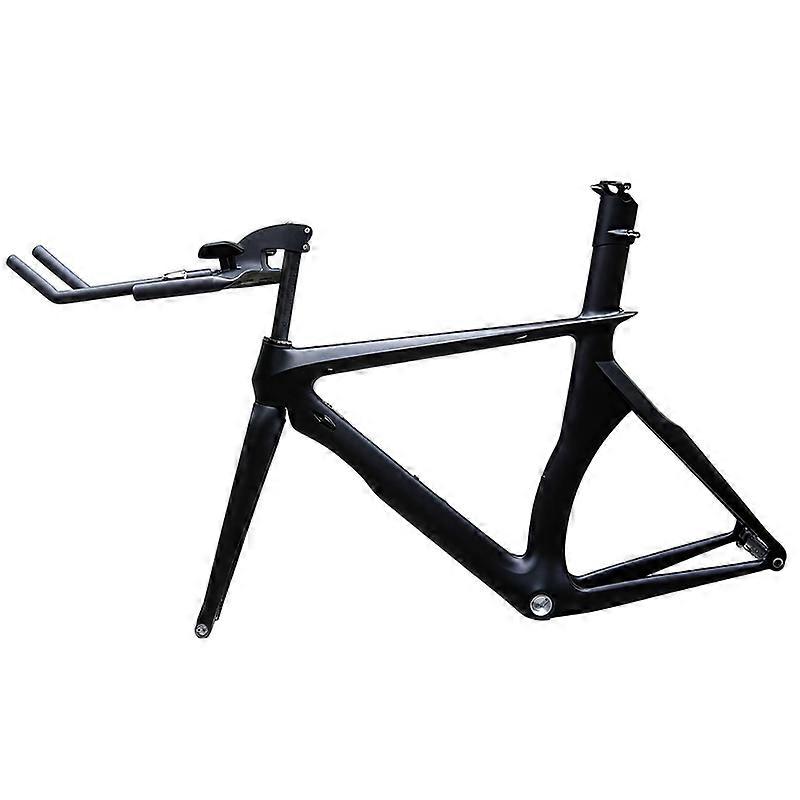 Black Carbon Triathlon Bicycle Frame Road TT Frame With Integrated Handlebar