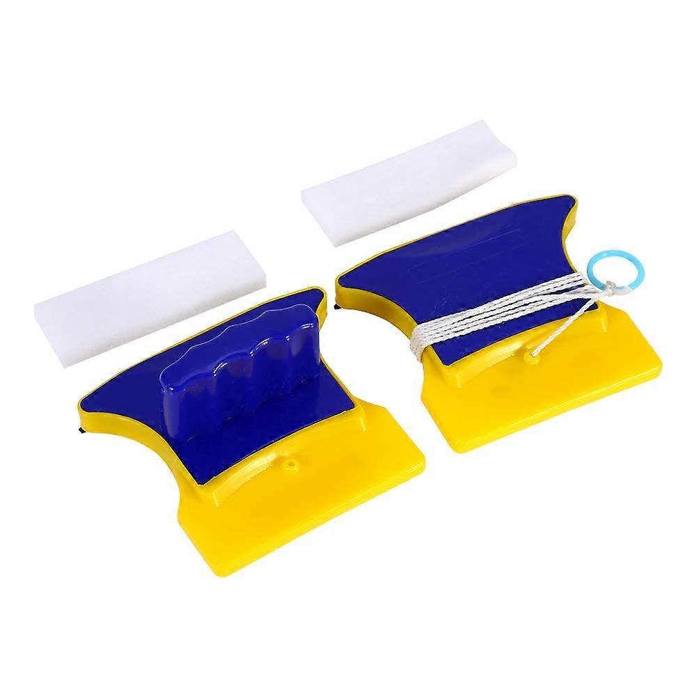 Magnetic Window Cleaner Double Sided Glass Cleaning Tool Square Shape with 2 Extra Pads