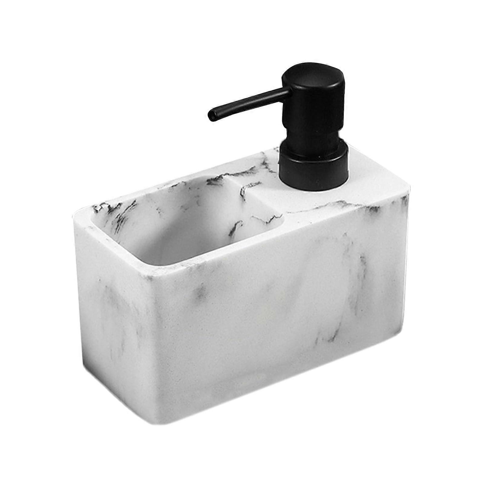 Kitchen Soap Dispenser with Adjustable Nozzle, Precise Portioning, Space Saving Resin Design