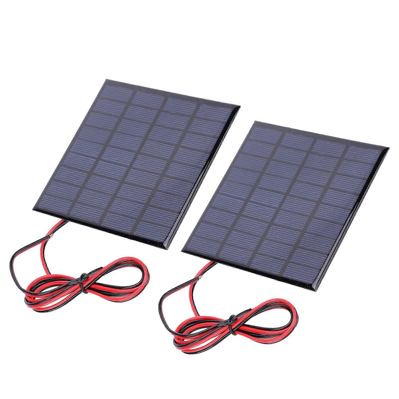 2Pcs 9V 2W Solar Panel Module with 100cm Cable for DIY Projects and Outdoor Lights