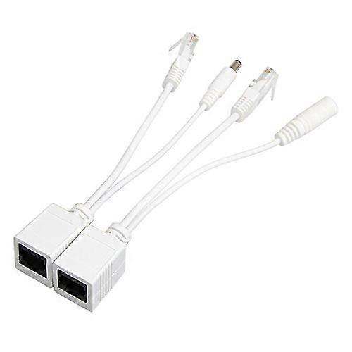 PoE Injector Splitter Cable Kit Power and Data Over One Plug and Play Adapter for IP Camera 2Kit