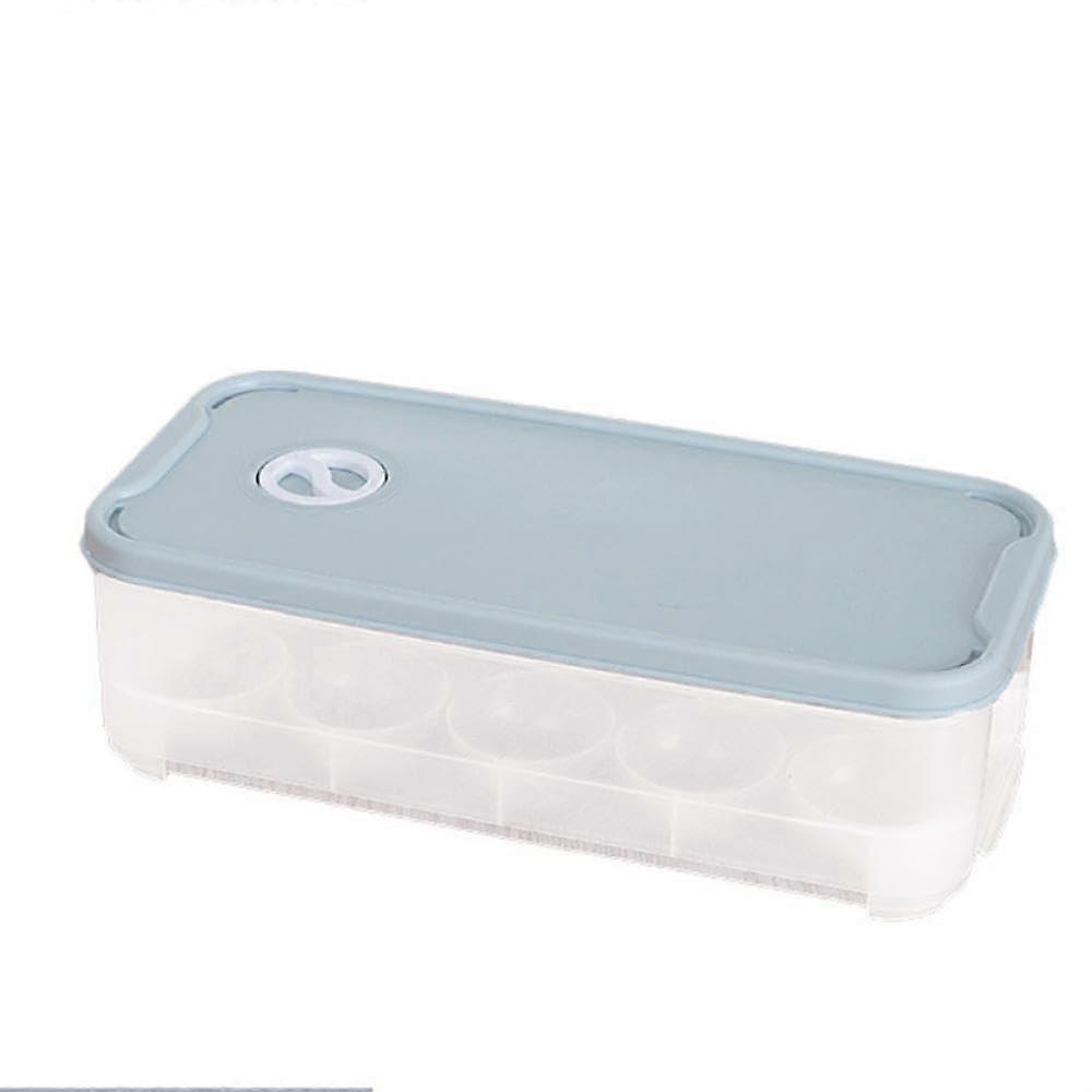 Egg Storage Container with Lid, Stackable 10 Cell Plastic Egg Holder for Refrigerator Kitchen