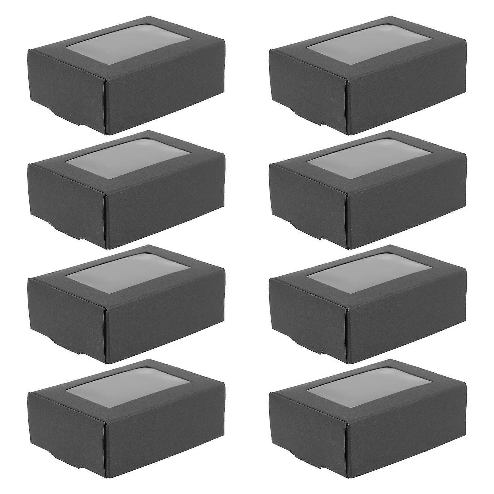 Black Kraft Soap Boxes for Storage with Window 30Pcs Soap Packaging Boxes