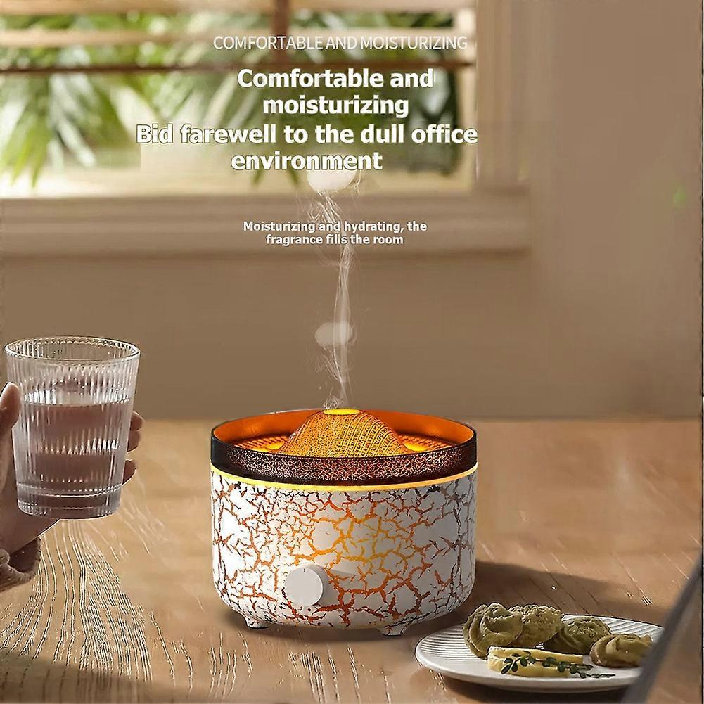 Aromatherapy Essential Oil Diffuser 560ml Ultrasonic Cool Mist Diffuser with Flame & Volcano 2 Mist Mode US Plug