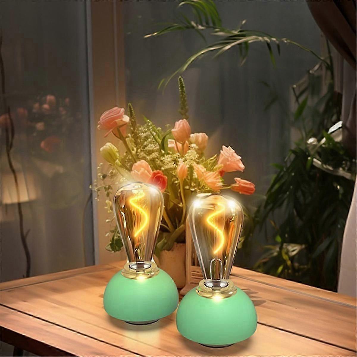 Glass Table Lamp LED Touch Table Lamp Dimmable Table Lamp Light Red