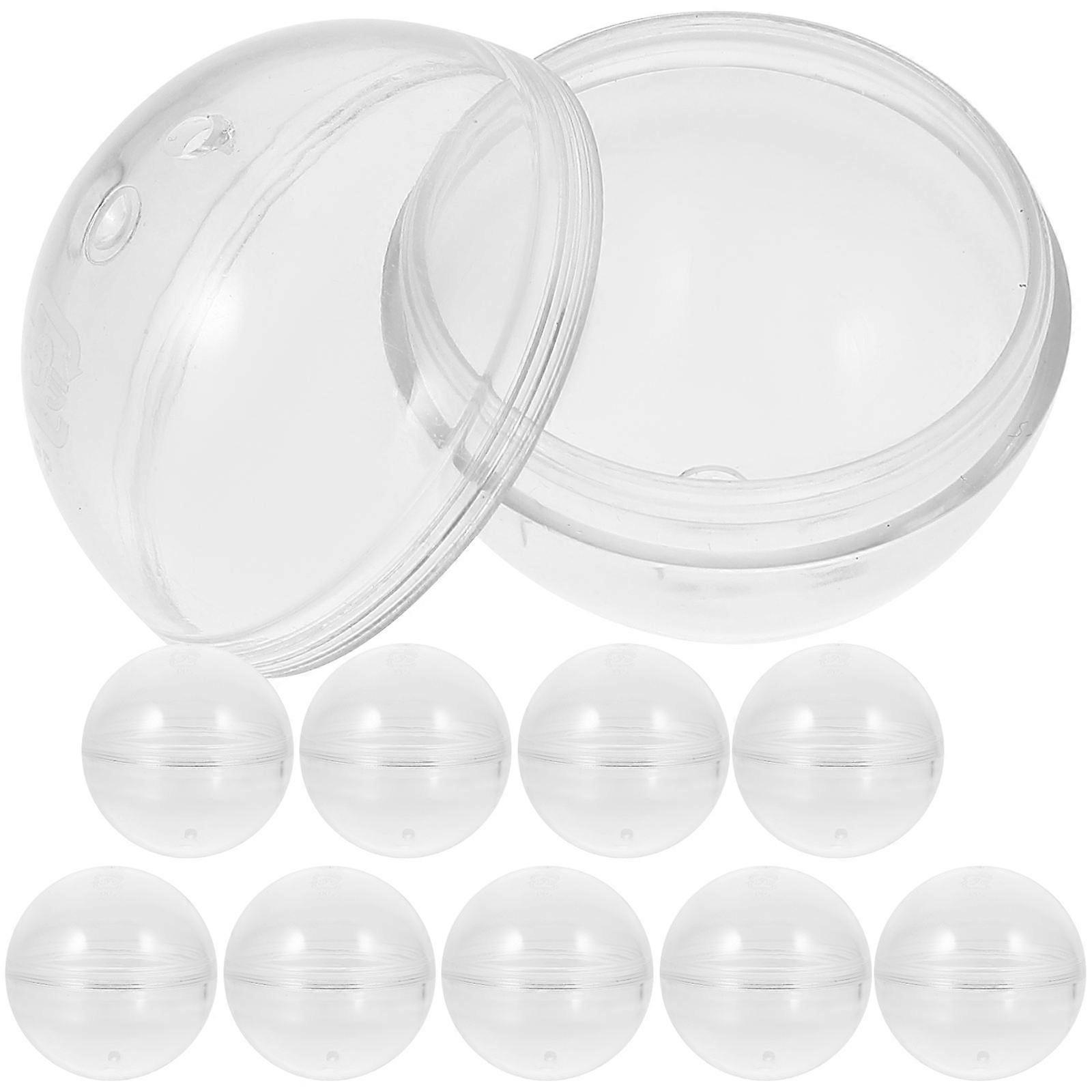 Plastic Empty Capsules for Storage 10Pcs Transparent Round Ball Capsules