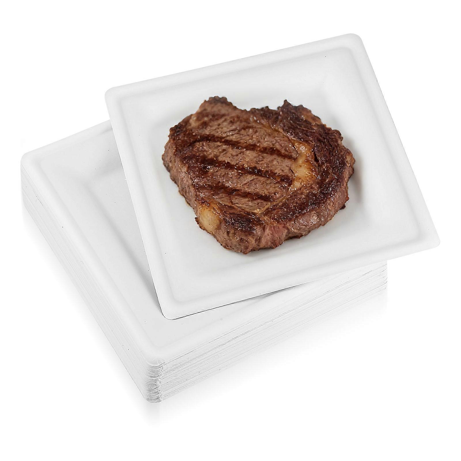 Square Serving Platters for Camping 50Pcs White