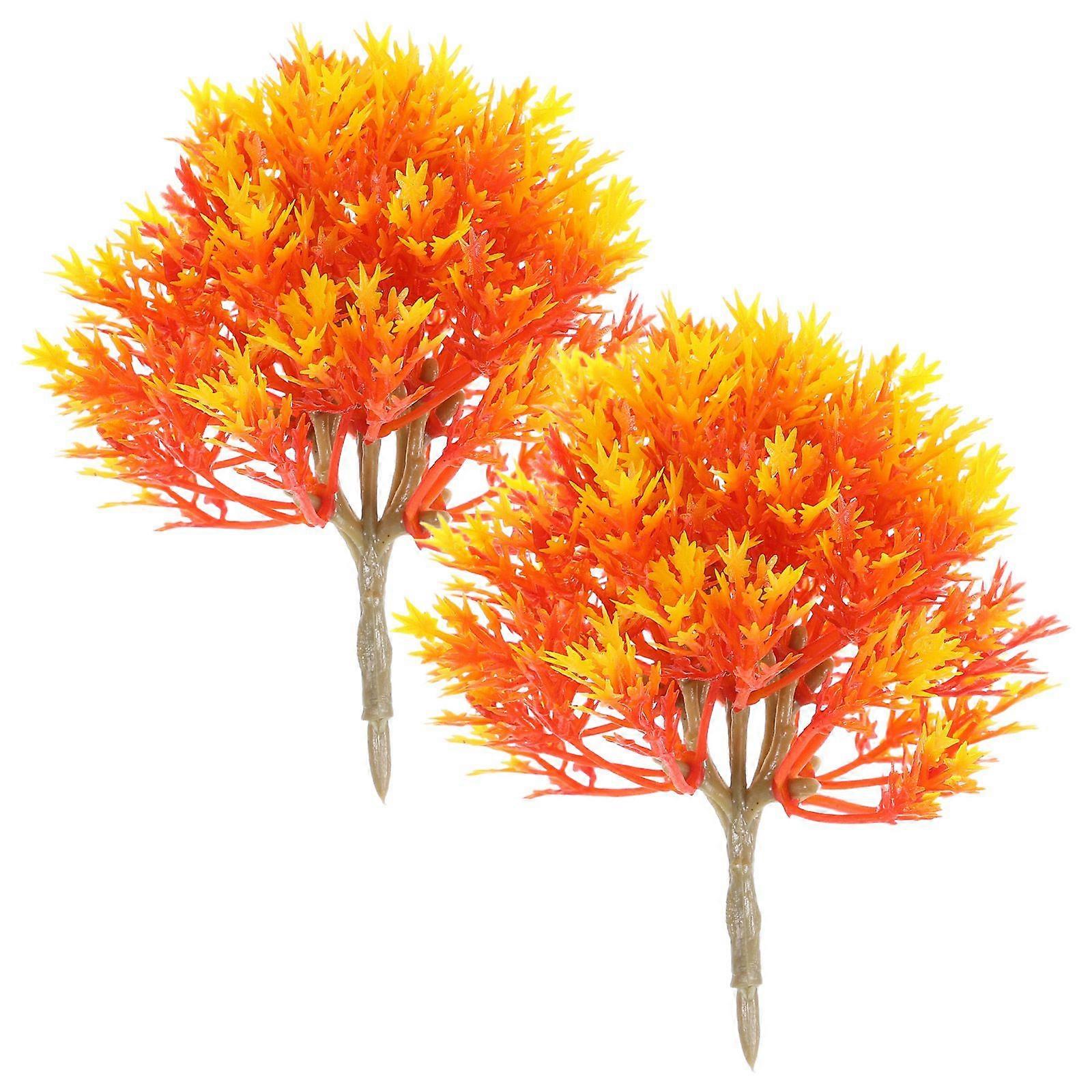 2 Pcs Creative Maple Tree Model Ornament Tree Model Micro Landscaping Decoration