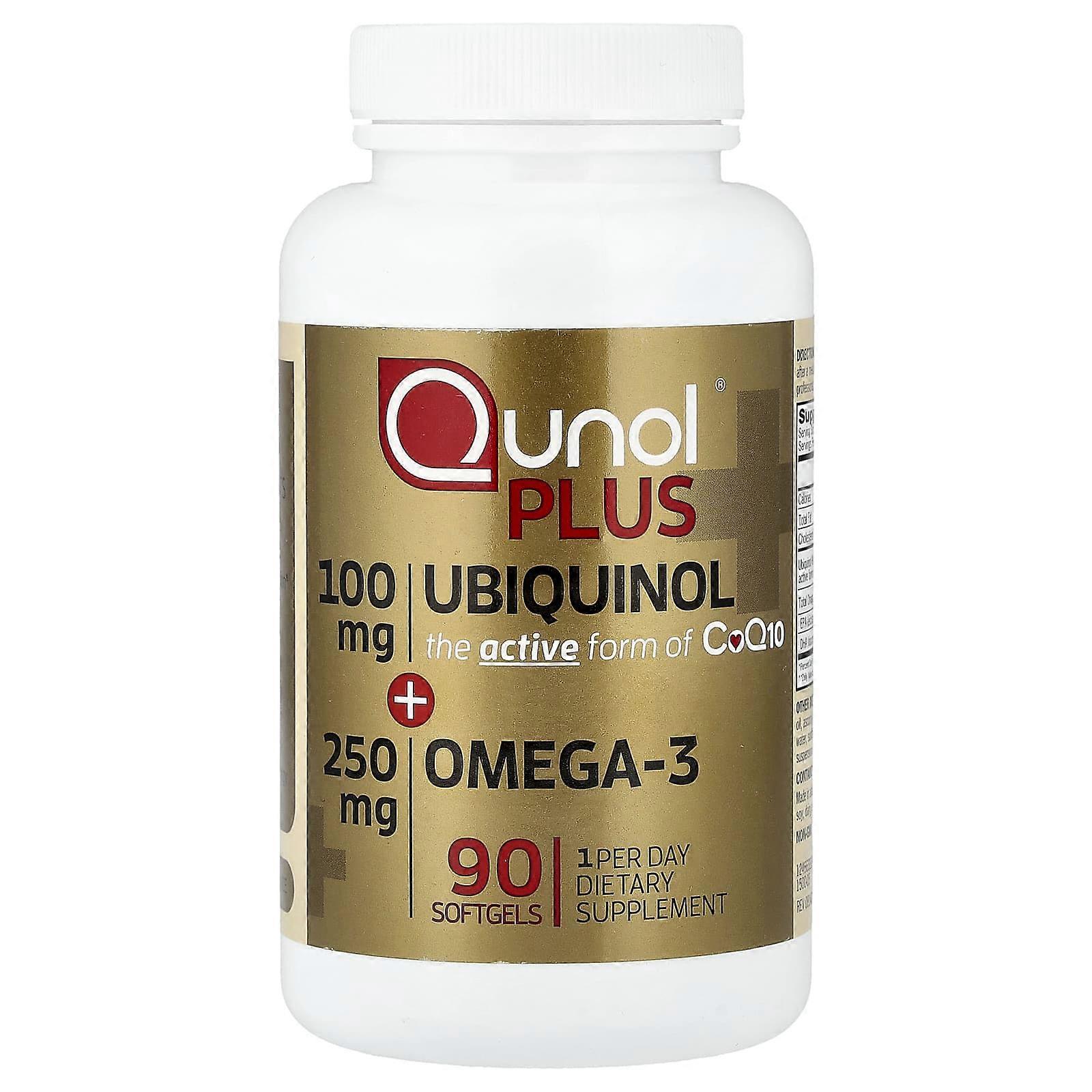Qunol, Plus Ubiquinol + Omega-3, 90 Softgels