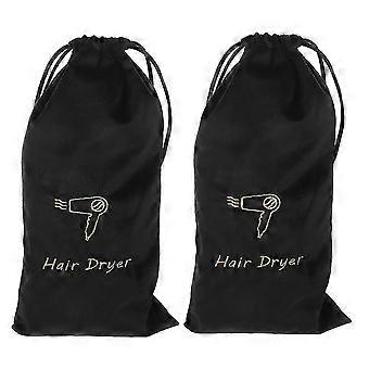 This 2-pack portable hair dryer storage bag features a drawstring closure, making it convenient to carry your hair dryer while traveling.