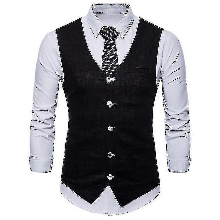 Herren Einfarbige Single-Breasted Weste