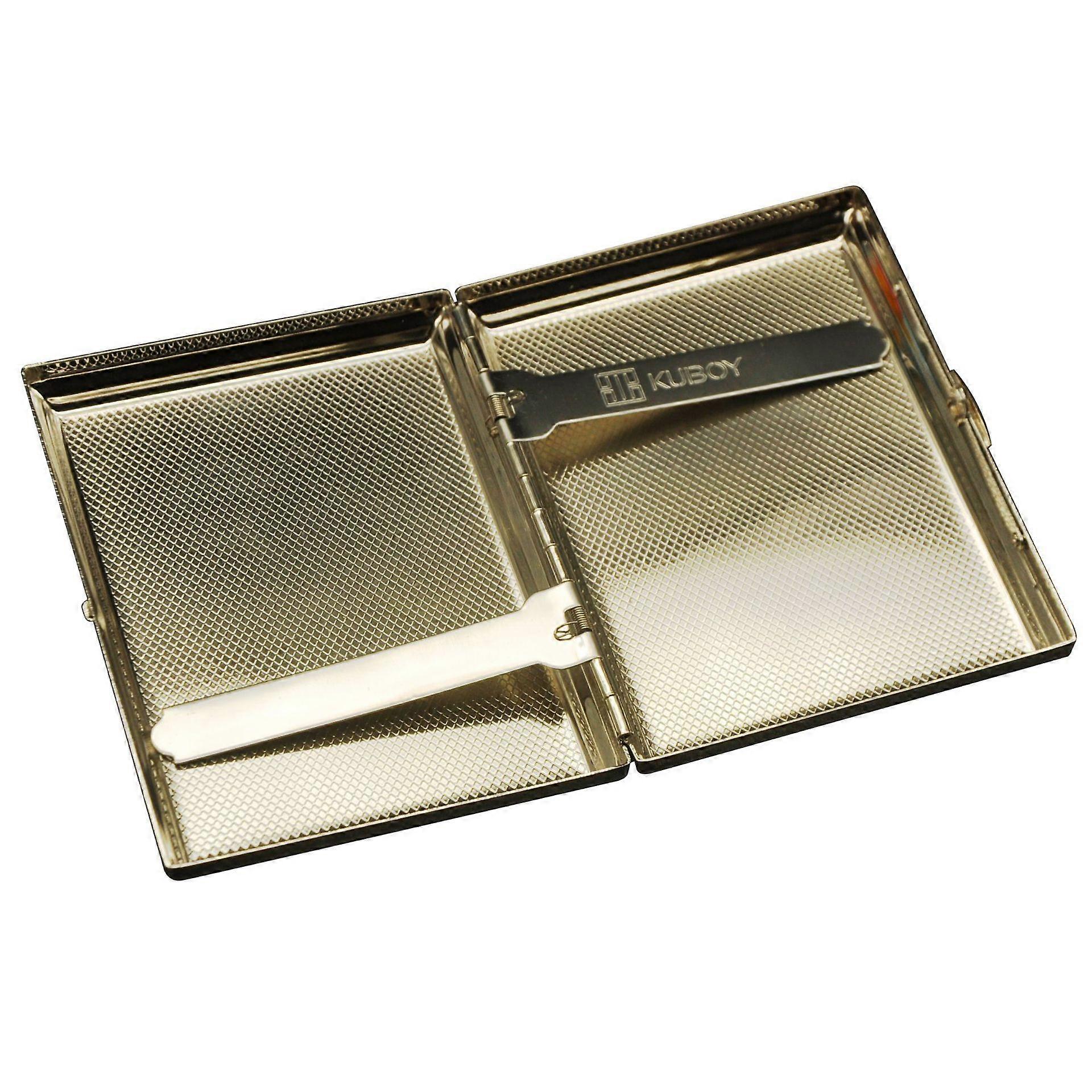 Thick nickel brushed metal cigarette box