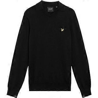 Lyle & Scott miesten logollinen kaulusneulepusero
